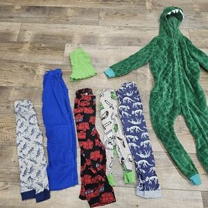 Boys Pajama LOT Size 6 Cozy One Dino Piece 5 Pants 1 Shorts Used Condition 7